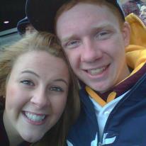 My friend Casey and I at the Tiger's Game (: