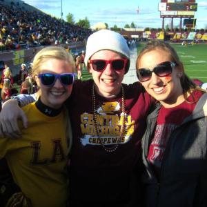 Alyson Beland, Christina Proulx, and I rooting on the Chippewas! 